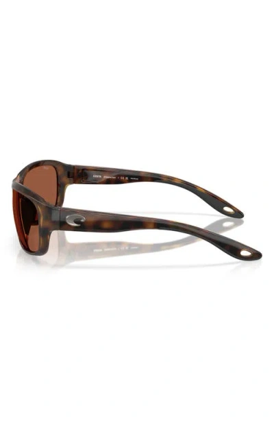 Costa Del Mar Clipperton 58mm Polarized Rectangular Sunglasses In Brown