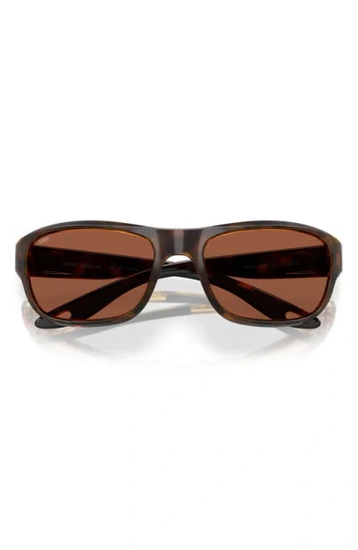 Costa Del Mar Clipperton 58mm Polarized Rectangular Sunglasses In Brown