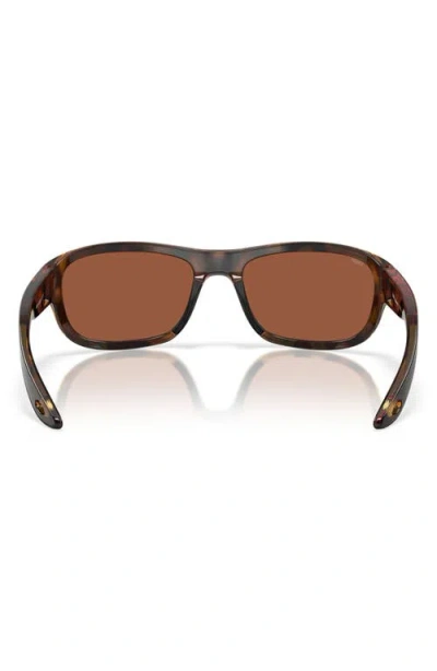 Costa Del Mar Clipperton 58mm Polarized Rectangular Sunglasses In Brown