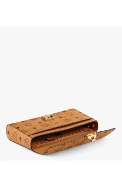 Mcm Tracy Crossbody Wallet In Visetos In Cognac