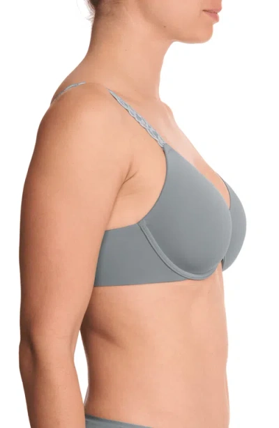 Natori Women's Pure Luxe Custom Coverage Contour Underwire Bra 732080 In Seaglass/mink