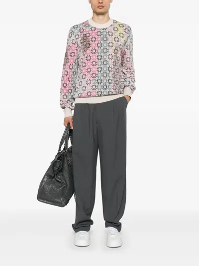 Givenchy Multicolor Sweater In Monogram 72 Cotton In Pink