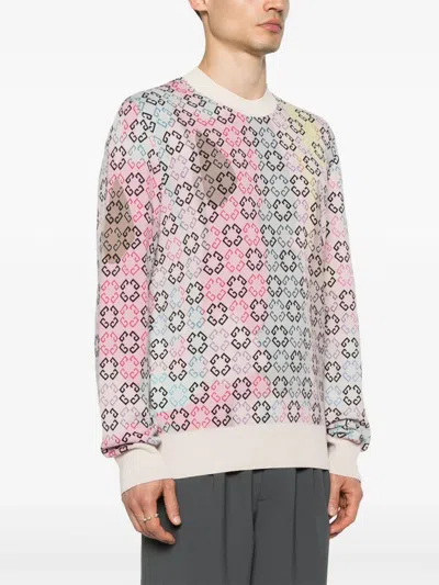 Givenchy Multicolor Sweater In Monogram 72 Cotton In Pink