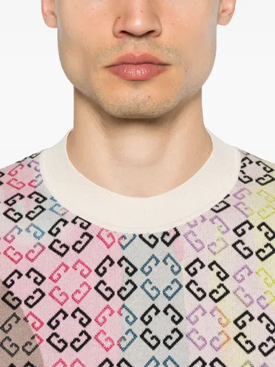 Givenchy Multicolor Sweater In Monogram 72 Cotton In Pink