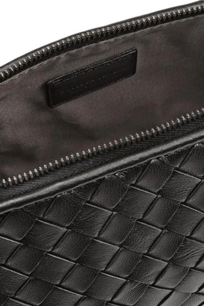 Shop Bottega Veneta Intrecciato Leather Cosmetics Case In Black