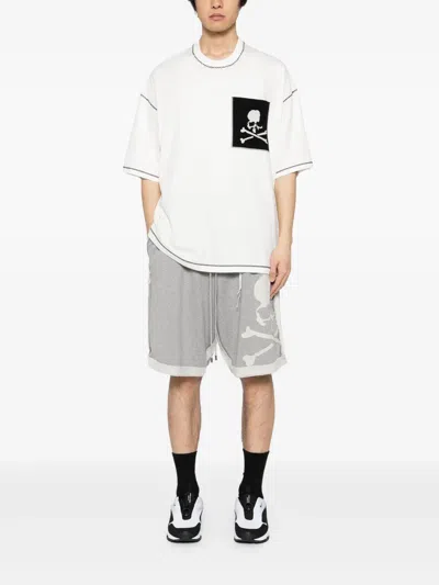 Mastermind Japan White Boxy Cross-stitch T-shirt In White