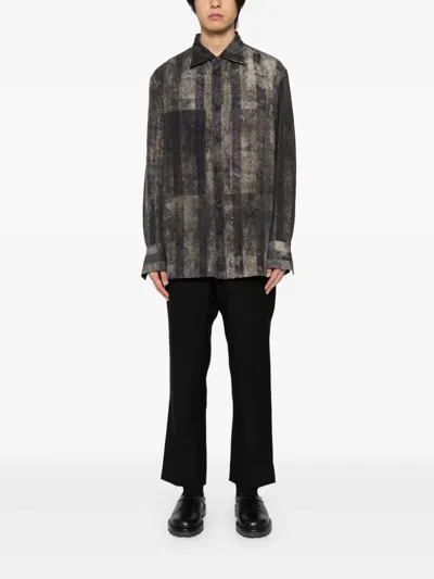 Ziggy Chen Printed Shirt In Grey