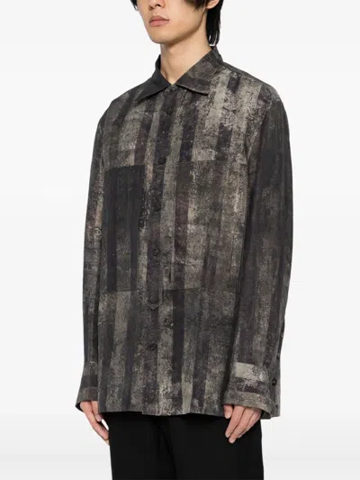 Ziggy Chen Printed Shirt In Grey