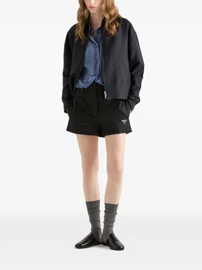 Prada Re-nylon Shorts In Black