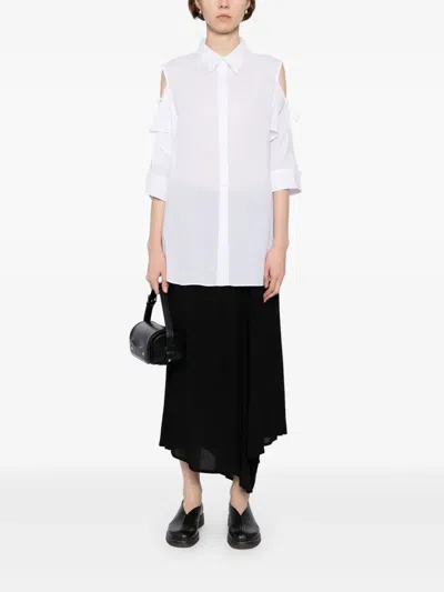 Yohji Yamamoto Asymmetrical-shoulder Shirt In White