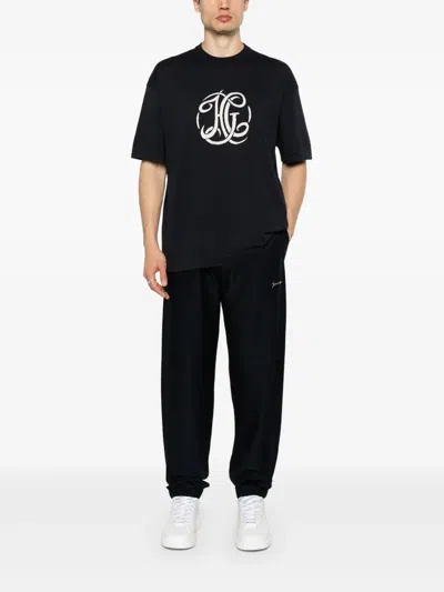 Givenchy Logo-jacquard T-shirt In Blue