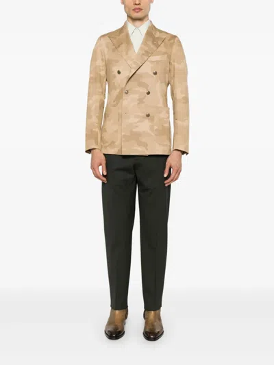 Tagliatore Camouflage-pattern Blazer In Neutrals