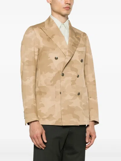 Tagliatore Camouflage-pattern Blazer In Neutrals