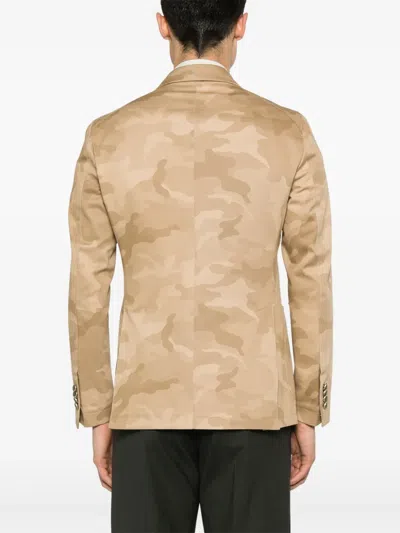 Tagliatore Camouflage-pattern Blazer In Neutrals