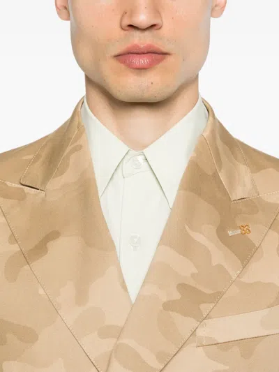 Tagliatore Camouflage-pattern Blazer In Neutrals