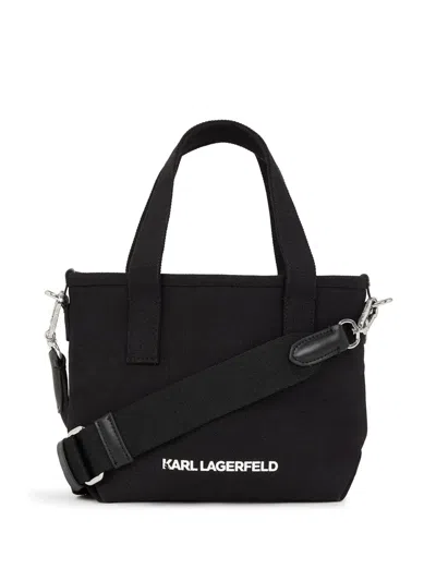 Karl Lagerfeld Ikon Rhinestones Tote Bag In Black