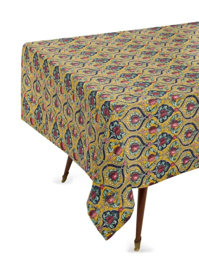 La Doublej Medium Ananas Linen Tablecloth In Yellow