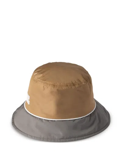 Miu Miu Logo-patch Bucket Hat In Neutrals