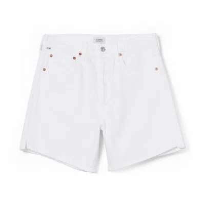 Citizen Of Humanity Marlow Distressed Organic Denim Shorts In White