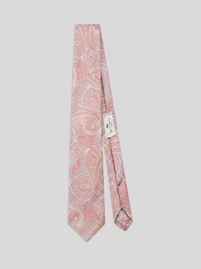 Etro Paisley-jacquard Tie In Pink