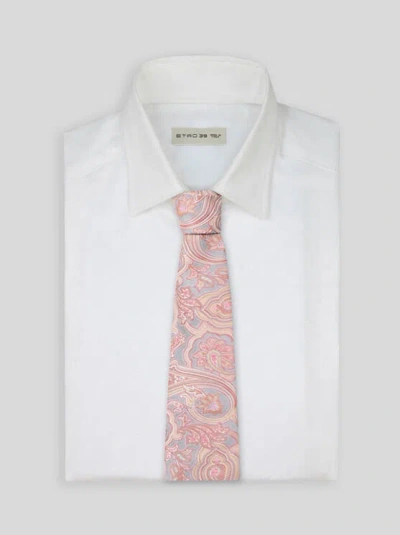 Etro Paisley-jacquard Tie In Pink