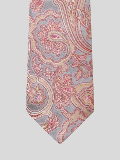 Etro Paisley-jacquard Tie In Pink