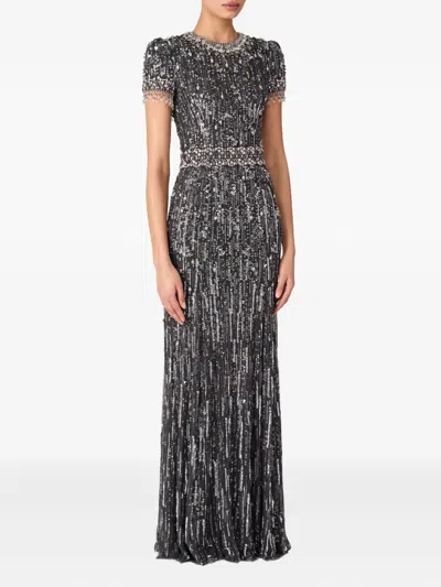 Jenny Packham Roxy Maxi Dress In Grey