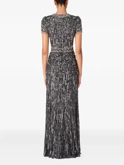 Jenny Packham Roxy Maxi Dress In Grey