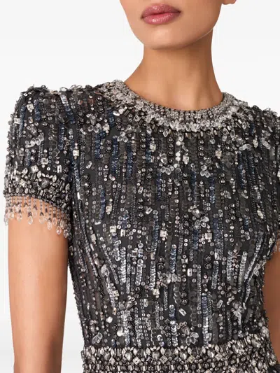 Jenny Packham Roxy Maxi Dress In Grey