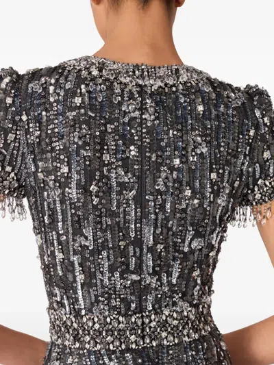 Jenny Packham Roxy Maxi Dress In Grey