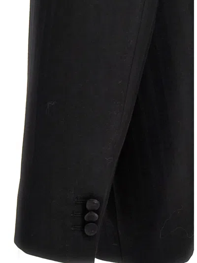 Maison Margiela Striped Single Breast Blazer Jacket In Black