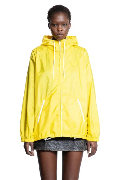 Prada Yellow Raincoat In Lightweight Re-nylon In Multi