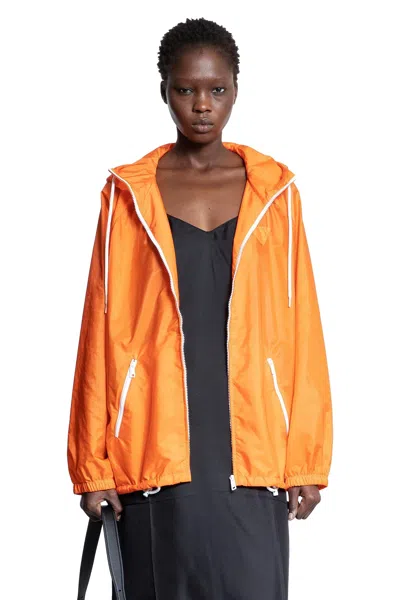 Prada Orange Raincoat In Lightweight Re-nylon