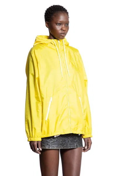 Prada Yellow Raincoat In Lightweight Re-nylon In Multi