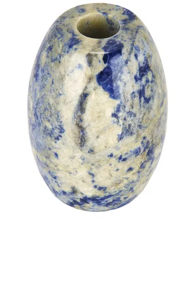 Loren Stewart Ovo Candle Holder In Blue Marble