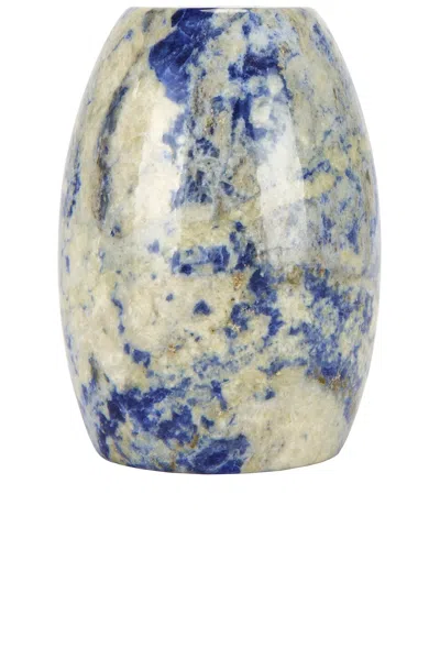 Loren Stewart Ovo Candle Holder In Blue Marble