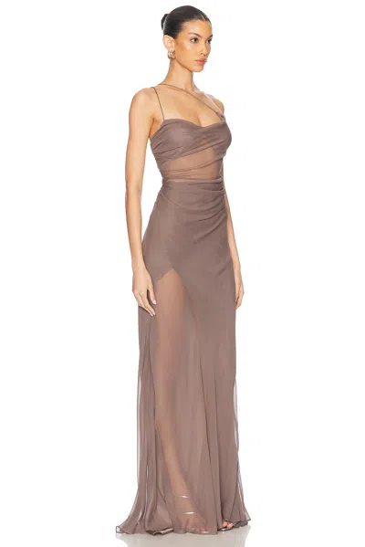 The Sei Strappy Diaphanous Gown In Smog
