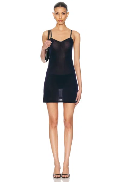 Priscavera V Neck Studded Cami Dress In Navy