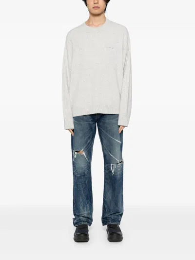 Represent Marled-knit Jumper In Grey