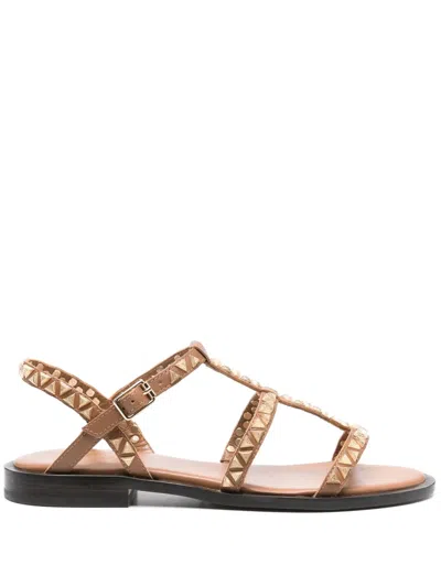 Ash Woman Sandals Brown Size 8 Leather In Brown