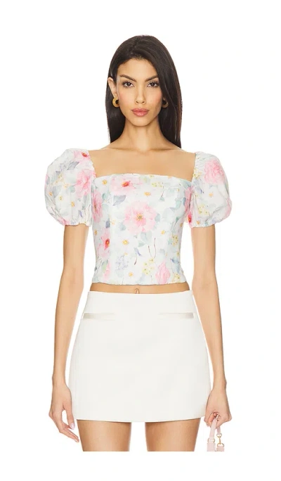 Bardot Sheyla Floral Printed Top In Summer White Floral