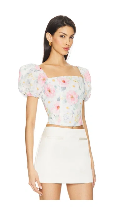 Bardot Sheyla Floral Printed Top In Summer White Floral