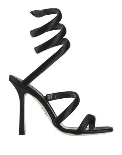 René Caovilla Snake-wrap Satin Stiletto Sandals In Gray
