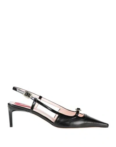 Roger Vivier Viv Canard 55 Black Slingbacks In Black