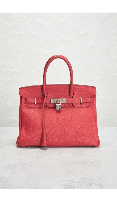 Fwrd Renew Hermes Togo Birkin 30 Handbag In Red
