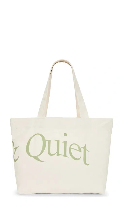Museum Of Peace And Quiet Wordmark Tote Bag In White