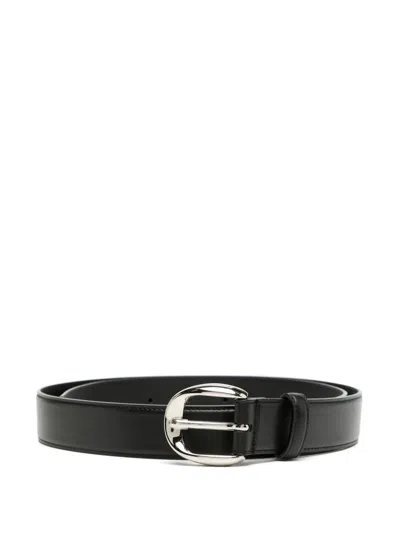 Recto Signature Round Buckle Belt In Black