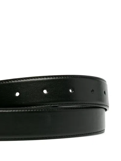 Recto Signature Round Buckle Belt In Black