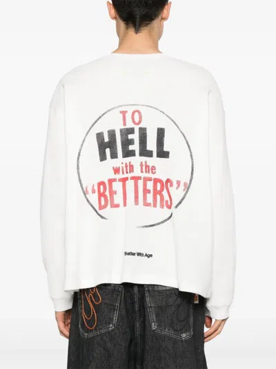 Better With Age Printed Sweatshirt In White
