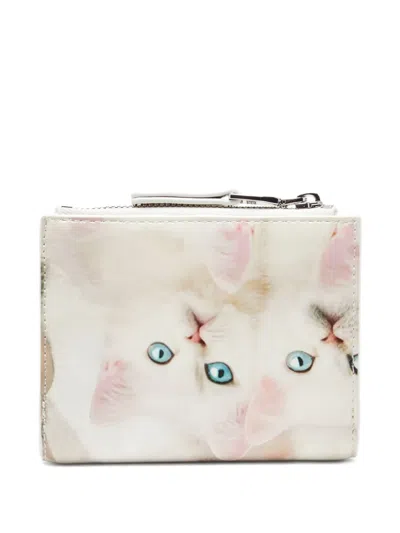 Diesel Small Wallet In Printed Glossy Pu In White